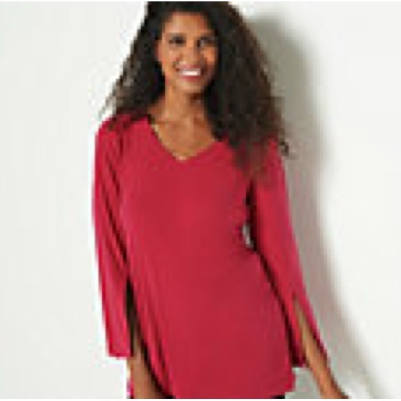 Susan Graver Liquid-knit V-neck Tunic - Picture 1 of 4